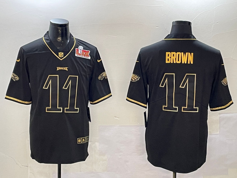 Men Philadelphia Eagles #11 Brown black 2025 Nike NFL jersey style 010